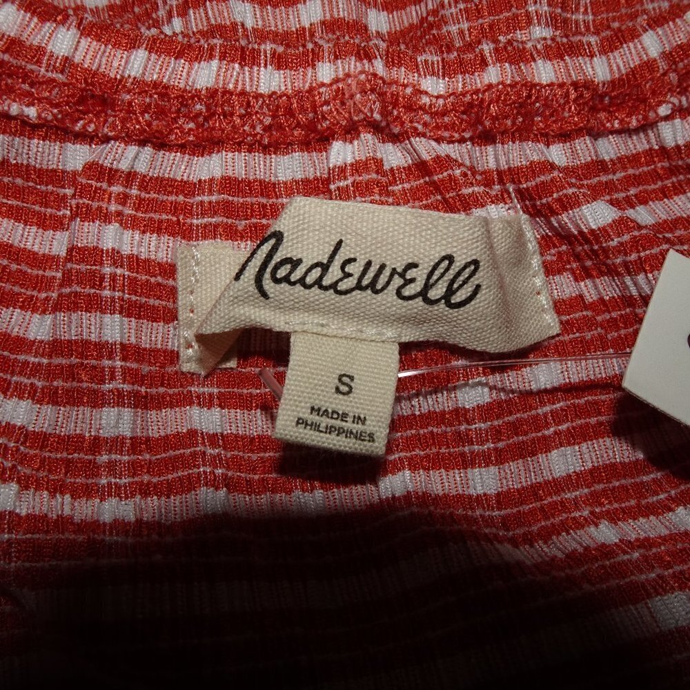 Madewell Omaha Tiered Top Women's Size S Orange Gingham Square Neck - Picture 7 of 9